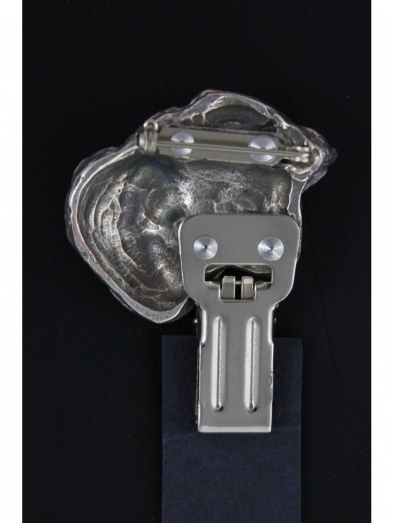 Schnauzer - keyring / clip / necklace gift set (silver plate) - 1899